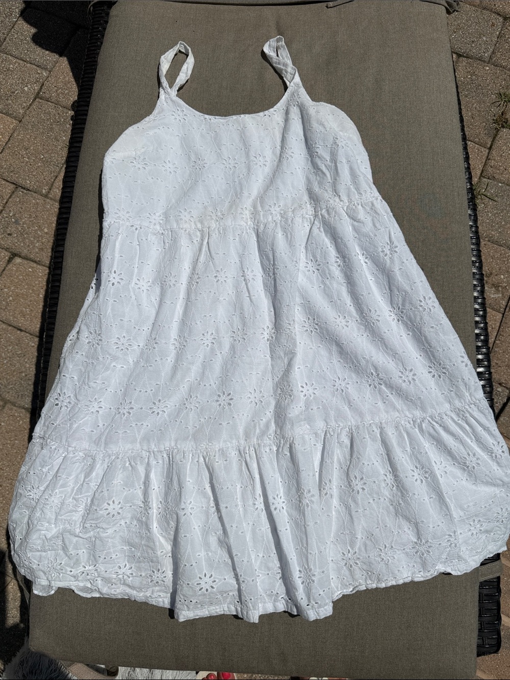 Lucky Brand White Eyelet Tiered Sundress